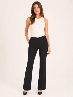 H&M Black V-Waist Bootcut Dress Pants Size 2 Stretch Workwear